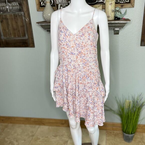 Prose and Poetry Asymmetrical Chiffon Ruffle Floral Spaghetti Strap Dress - Picture 5 of 16